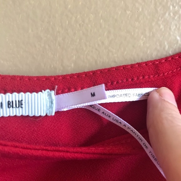 KIMCHI BLUE RED FIT FLARE DRESS SHORT SLEEVE - Picture 3 of 6